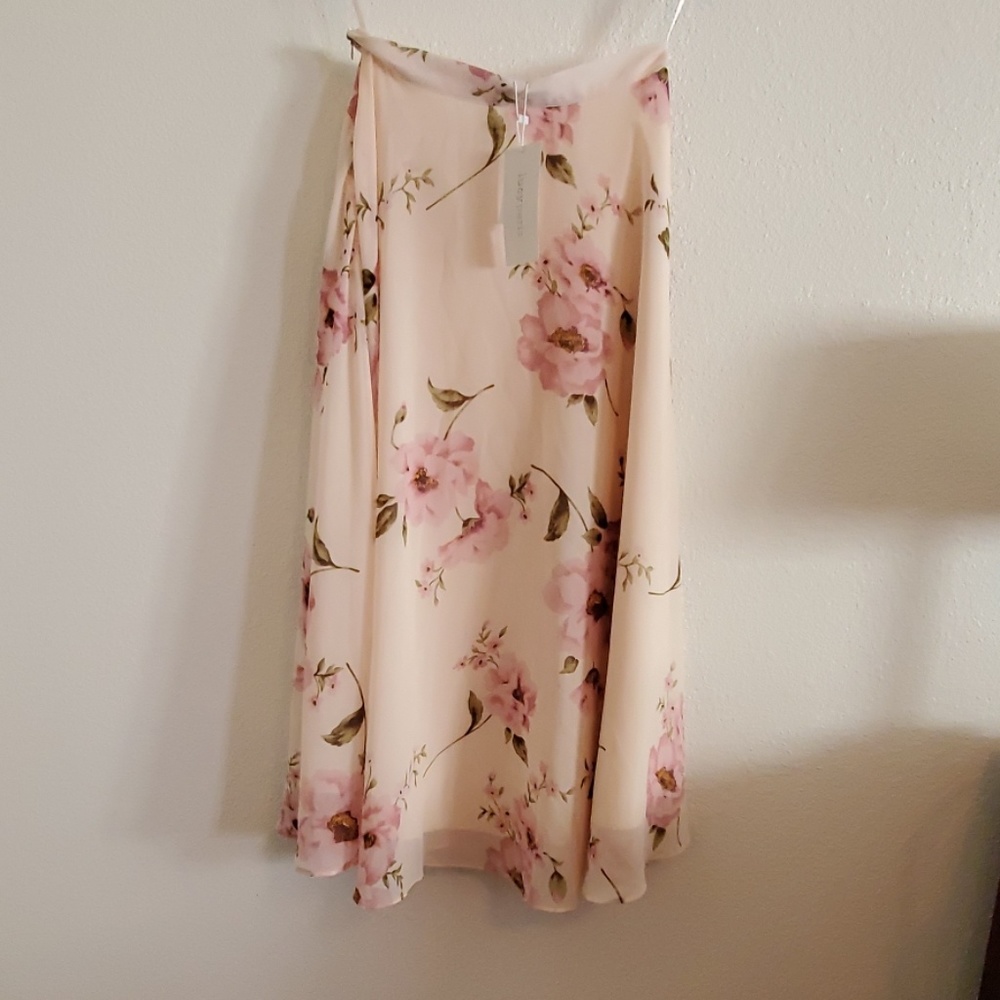 Lucy Paris pink floral ankle skirt-s